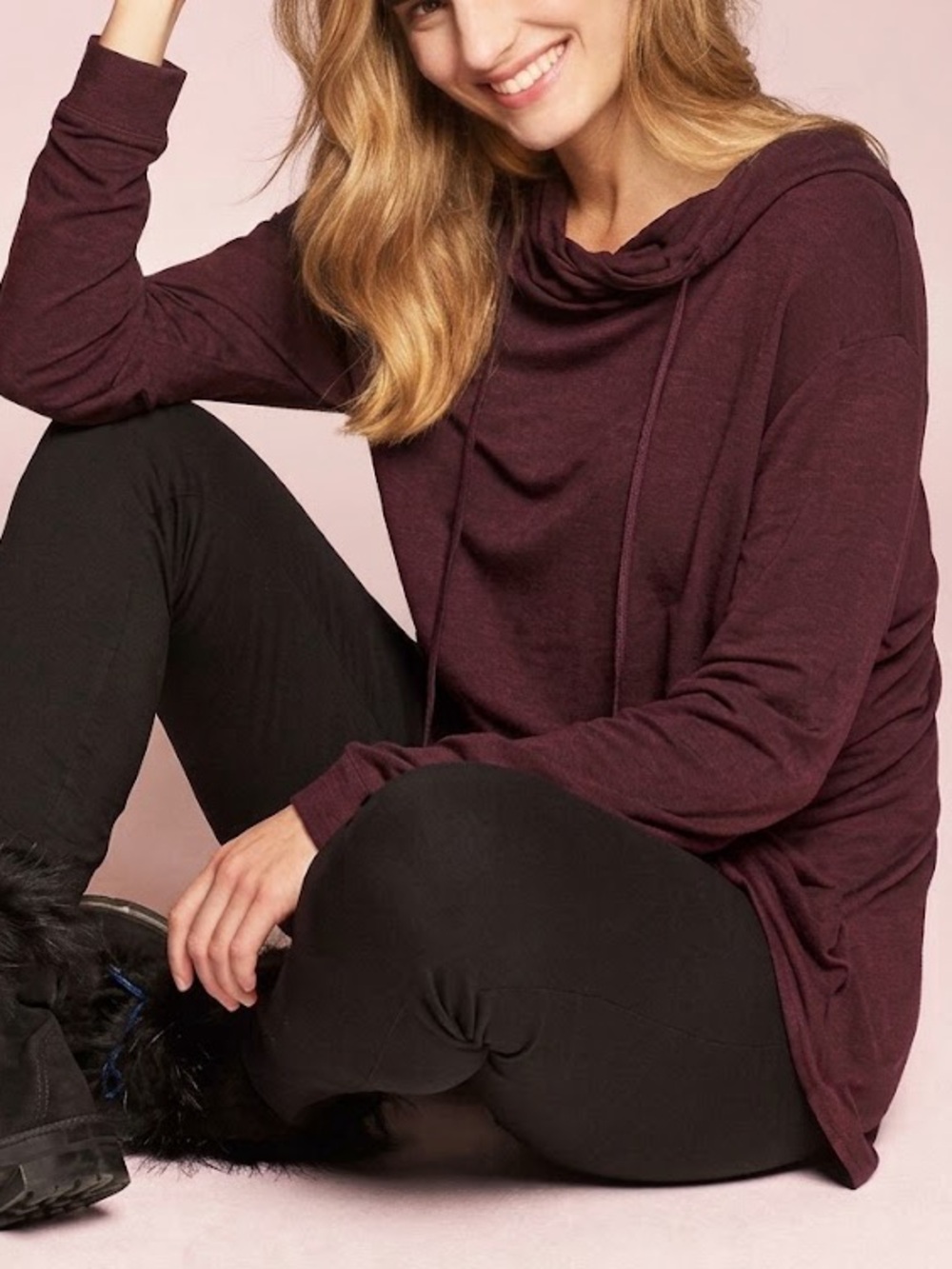 Cabi • Relaxed Cozy Fit Maroon Hype Hoodie #3625